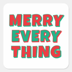 Merry Christmas Classical Unique Minimalist Plain Square Sticker
