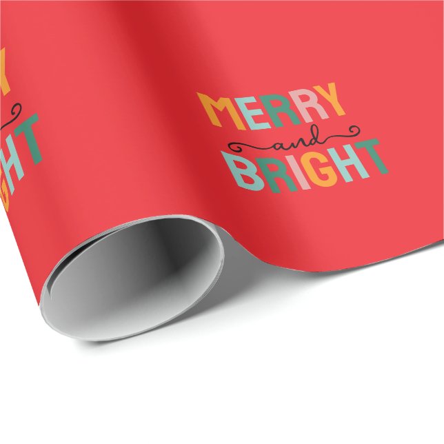 Merry Christmas Classical Unique Minimalist Plain Wrapping Paper (Roll Corner)