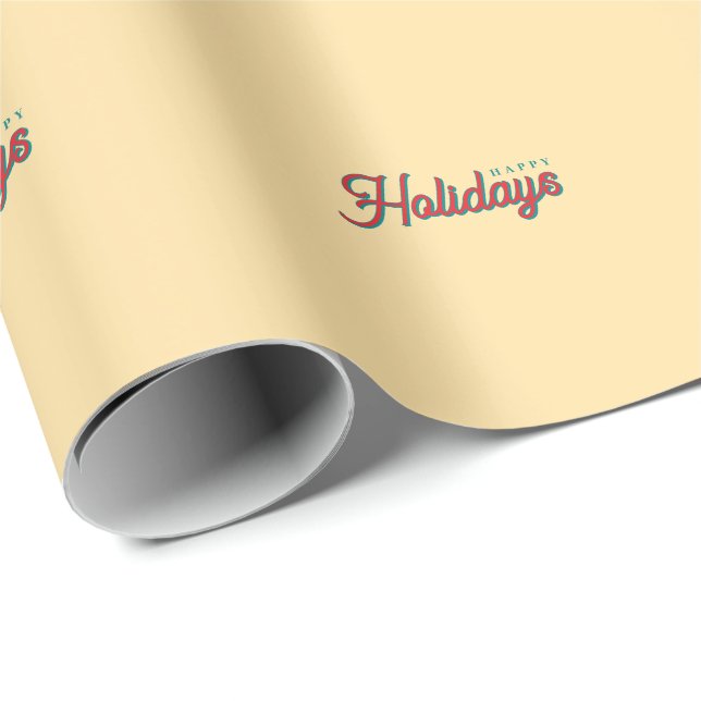 Merry Christmas Classical Unique Minimalist Plain Wrapping Paper (Roll Corner)