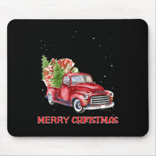 Merry Christmas Clic Red Truck Tree Family Xmas Mouse Pad