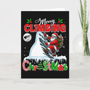 Merry Christmas Climbing Colorful Car Xmas Tree Li Card