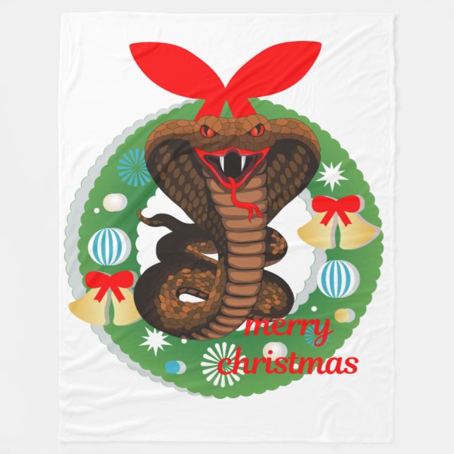 merry christmas cobra snake blanket (Front)