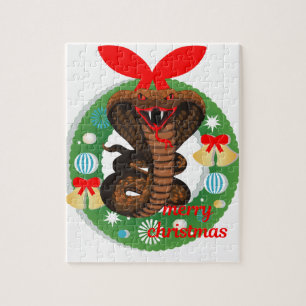 merry christmas cobra snake jigsaw puzzle