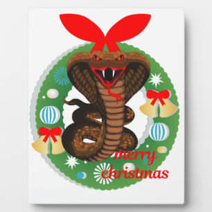 merry christmas cobra snake plaque