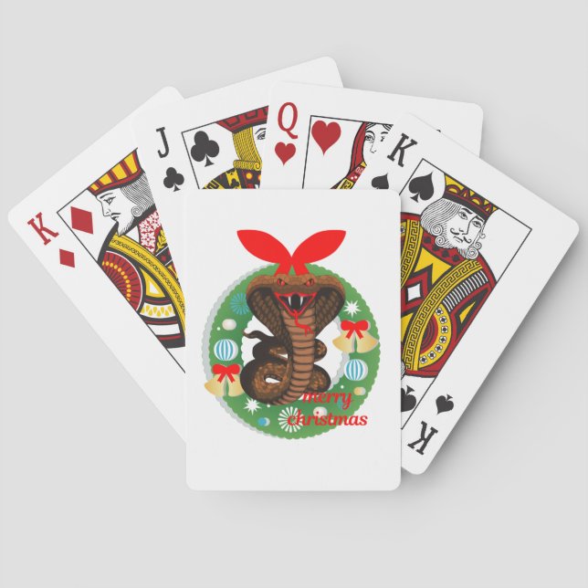 merry christmas cobra snake playing cards (Back)