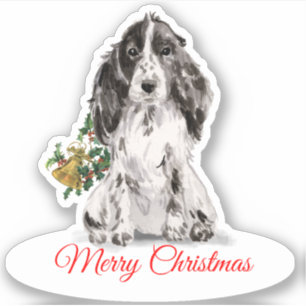 Merry Christmas Cocker Spaniel CustomCut Vinyl