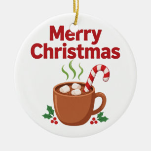 Merry Christmas Cocoa Mug Ceramic Tree Decoration