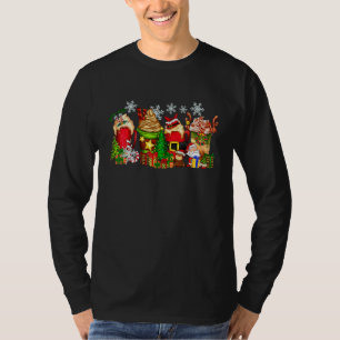 Merry Christmas Coffee Iced Latte Snowmen Sweets S T-Shirt