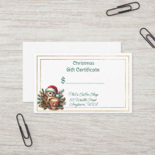 Merry Christmas Coffee Shop Gift Certificate