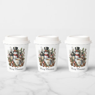 Merry Christmas coffee snowman  Paper Cups