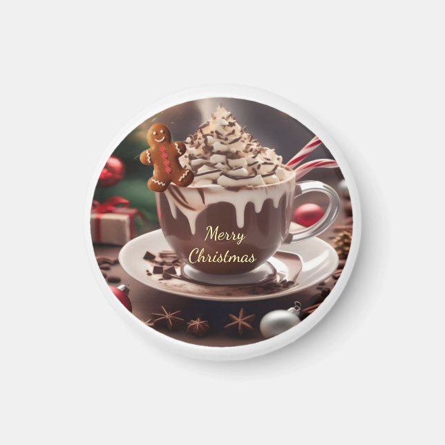 Merry Christmas Coffee with Gingerbread Magnet (Front)
