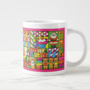 Merry Christmas Collage Large Coffee Mug