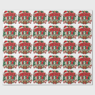 Merry Christmas Colourful Christmas Design Wrapping Paper