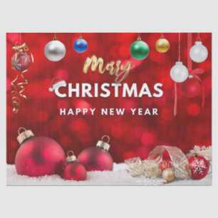 Merry Christmas Colourful Ornaments Tissue Paper