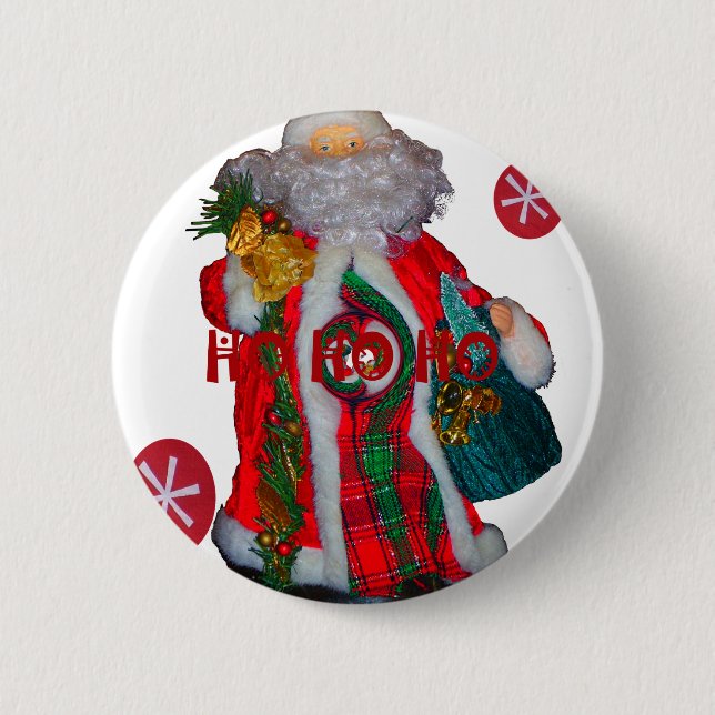 Merry Christmas Colourful Santa Claus Art Print  6 Cm Round Badge (Front)