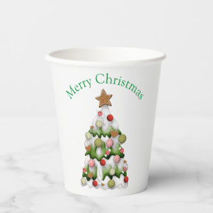 Merry Christmas colourful snow Christmas tree Paper Cups