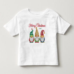 Merry Christmas Colourful Watercolor Holiday Gnome Toddler T-Shirt