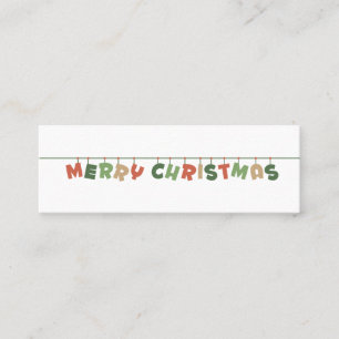 Merry Christmas colourful winter seasonal greeting Mini Business Card