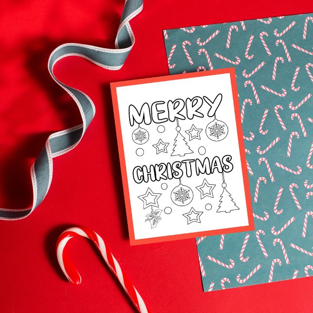 Merry Christmas Colouring Page Activity Cards (Creator Uploaded)