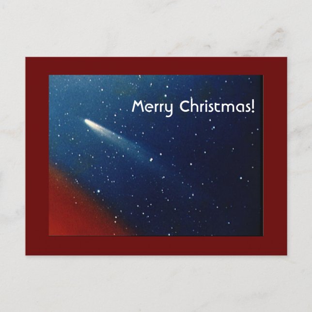 Merry Christmas! Comet Kohoutek Holiday Postcard (Front)