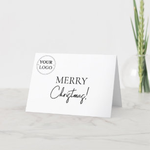 Merry Christmas Company Logo Simple Custom Holiday Card