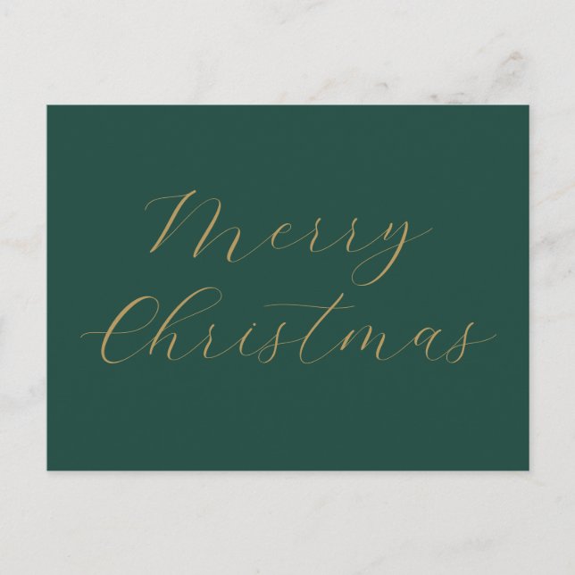 Merry Christmas Company Name Employee Gold Holiday Postcard (Front)