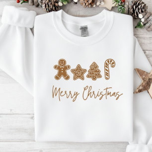 Merry Christmas Cookie Cosy Brown Festive Holiday Sweatshirt