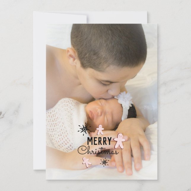 Merry Christmas Cookie Gingerbread Photo Card (Front)