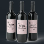 Merry Christmas Cookie Gingerbread Pink<br><div class="desc">Christmas Themed Wine Labels - Christmas Snowflakes Gingerbread Christmas Cookies</div>