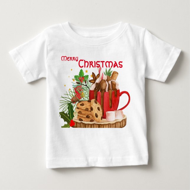 Merry Christmas cookie mug cakes Theme Baby T-Shirt (Front)