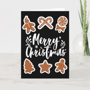 Merry Christmas Cookies Gingerbread Man Tree King Card