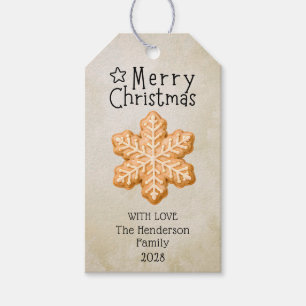 Merry Christmas Cookies Icing Holiday Ornament Gift Tags