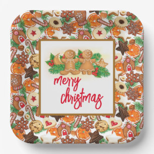 Merry Christmas Cookies Paper Plate