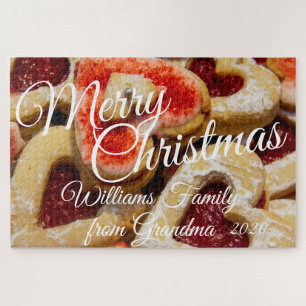 Merry Christmas Cookies Red Photo Jig Jigsaw Puzzle