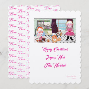 Merry Christmas cooking with friends illustration Invitation
