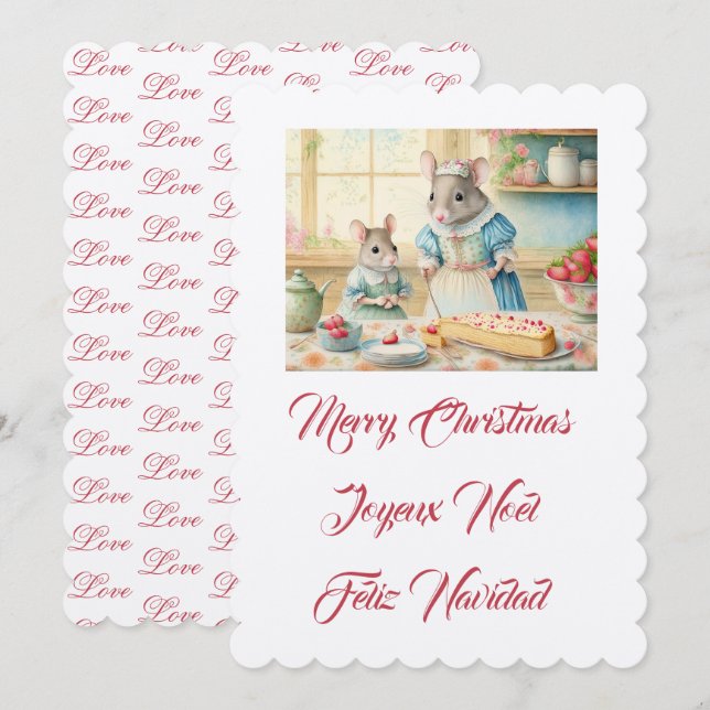 Merry Christmas cooking with mum Invitation (Front/Back)