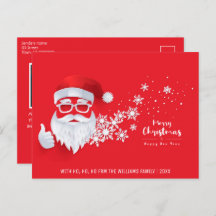 Merry Christmas Cool Santa Red Family Photo