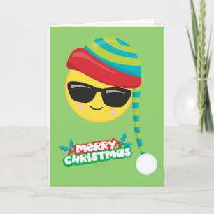 Merry Christmas Cool Winter Emoji Card