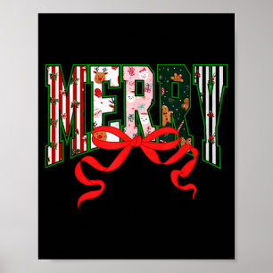 Merry Christmas Coquette Bow Xmas Family Pajamas H Poster