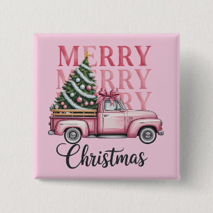 Merry Christmas Coquette Bow Xmas Holiday Season 15 Cm Square Badge