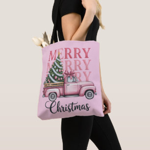 Merry Christmas Coquette Bow Xmas Holiday Season Tote Bag