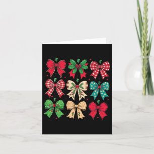 Merry Christmas Coquette Bow Xmas Pyjamas Family M Card