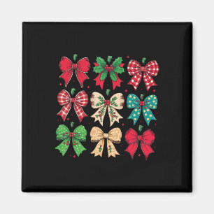 Merry Christmas Coquette Bow Xmas Pyjamas Family M Magnet