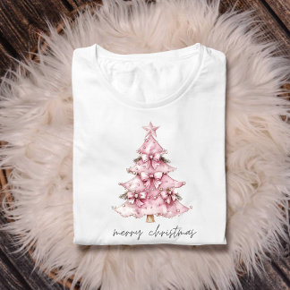 Merry Christmas Coquette Pink Tree Shirt