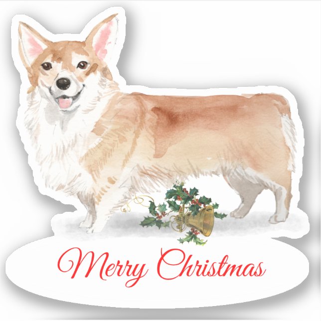 Merry Christmas Corgi Custom-Cut Vinyl (Front)