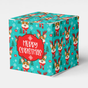 Merry Christmas Corgi Dog Favour Box