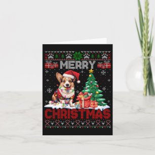 Merry Christmas Corgi Dog Lovers Family Ugly Xmas  Card