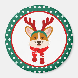 Merry Christmas Corgi Dog Magnet