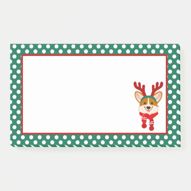 Merry Christmas Corgi Dog Post-It Notes (Front)