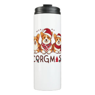 Merry Christmas Corgi Dog Santa Love Corgis Family Thermal Tumbler